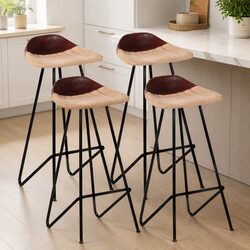Specifications for 4-Piece Bar Stools Set in Brown Leather