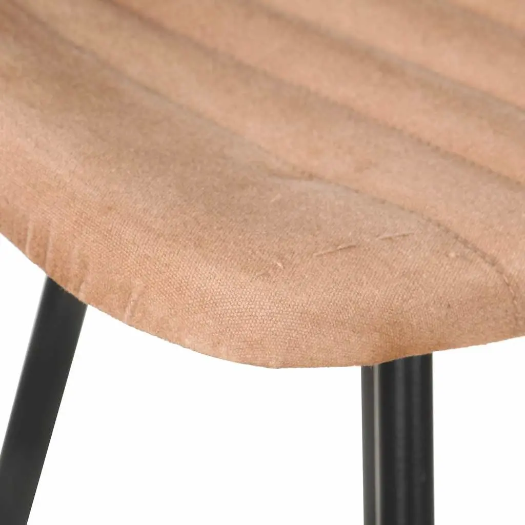 4-Piece Bar Stools Set in Brown Leather