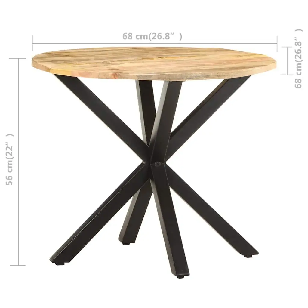End Table Industrial Style Living Room 68x68x56 cm Brown Wooden Accent Furniture