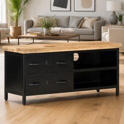 TV Cabinet Dimensions: 90x30x41 cm - Solid Wood Unit