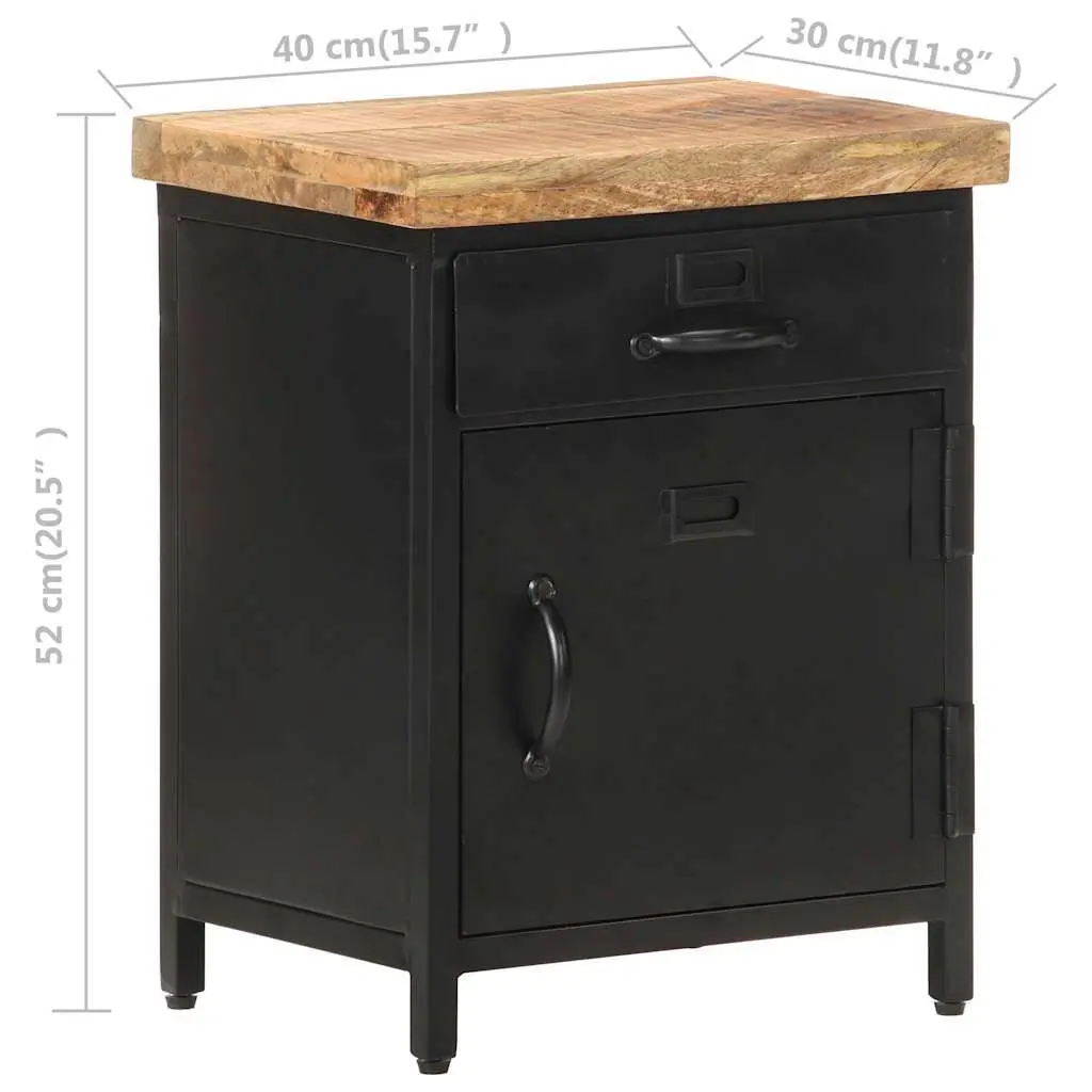 Bedside Cabinet Industrial Style for Bedroom or Living Room 40x30x52cm Brown