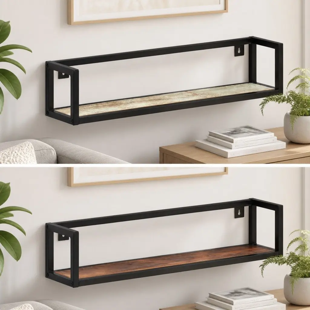 Wall Shelves Industrial Style Floating Shelving 80 cm 2 Piece