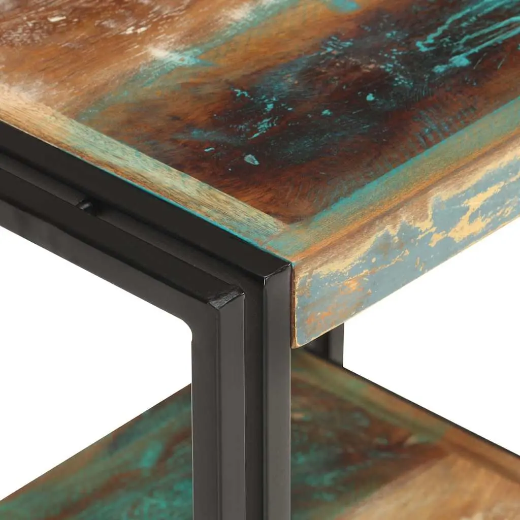 End Table 40x30x40 cm Solid Reclaimed Wood Side Accent Bedside Storage Shelf
