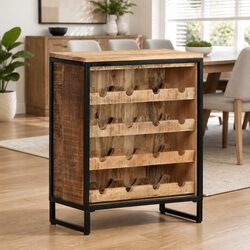 Dimensions 62x33x78.5 cm Wine Cabinet in Mango Wood