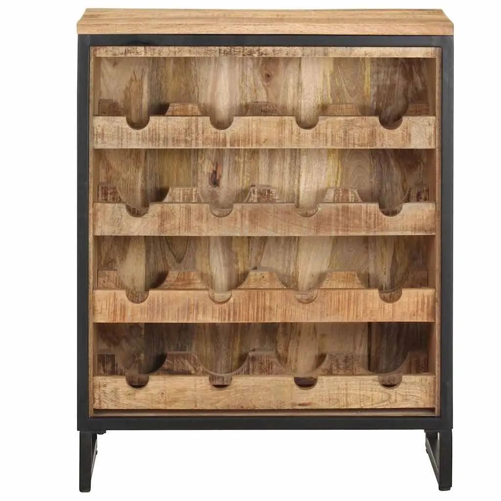 Wine Cabinet 62x33x78.5 cm Rough Mango Wood Storage Display Holder