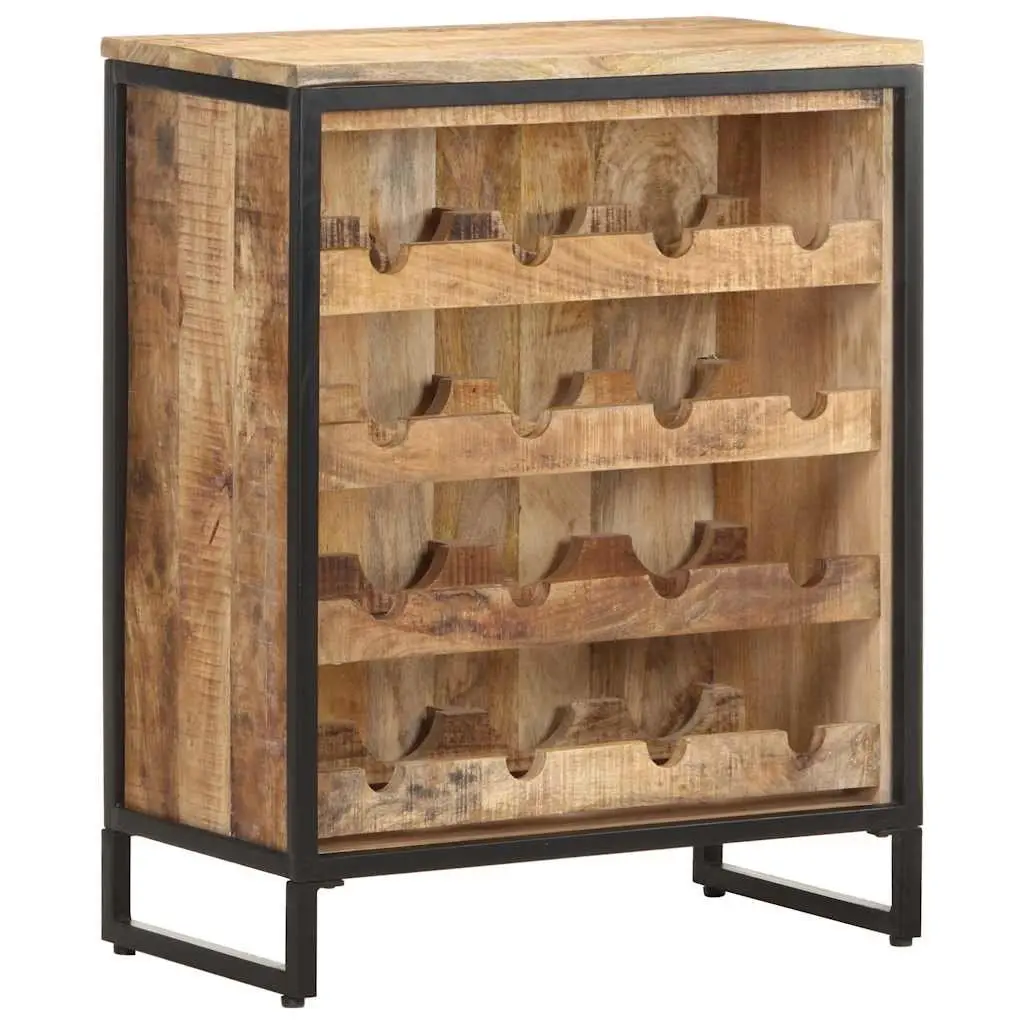 Wine Cabinet 62x33x78.5 cm Rough Mango Wood Storage Display Holder