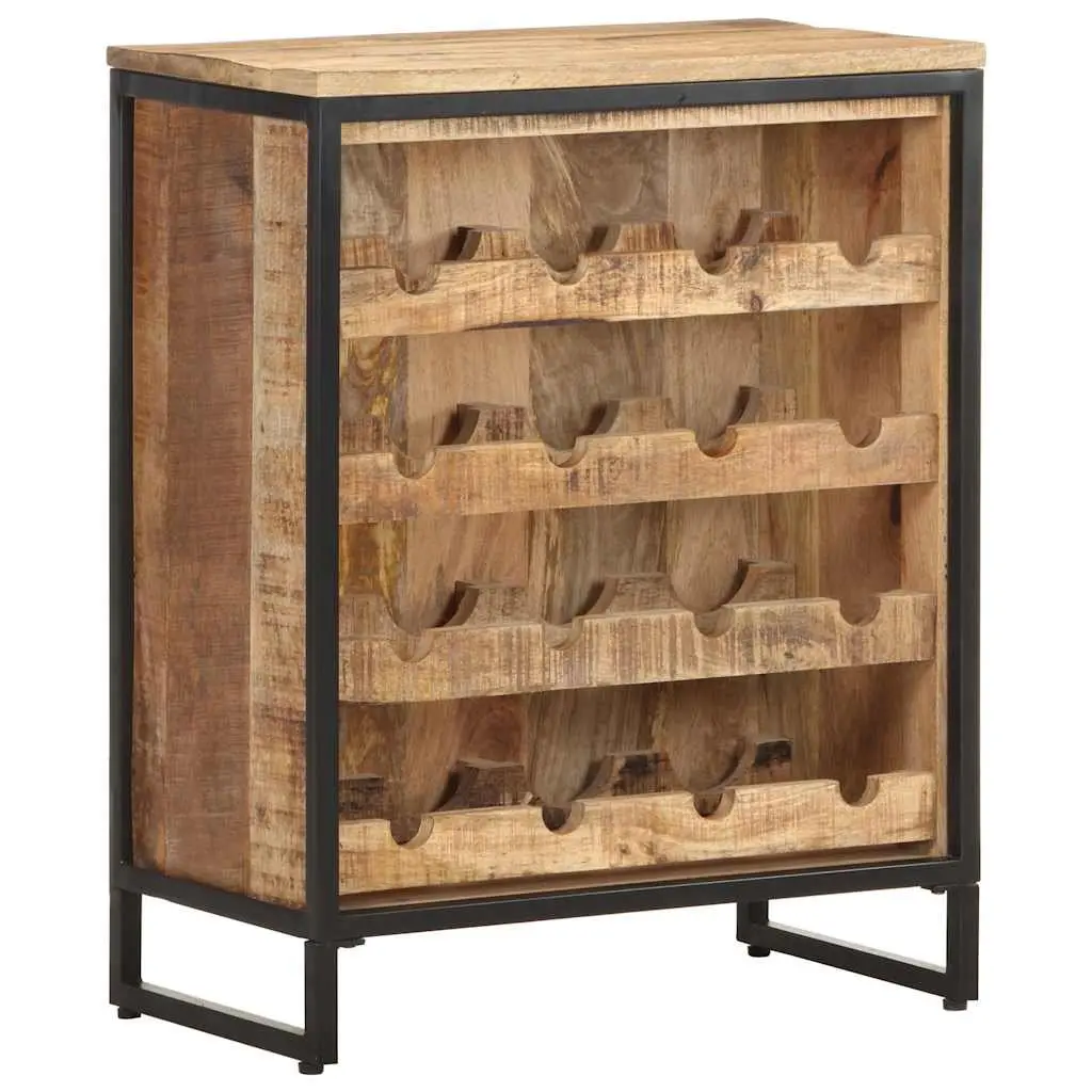 Wine Cabinet 62x33x78.5 cm Rough Mango Wood Storage Display Holder
