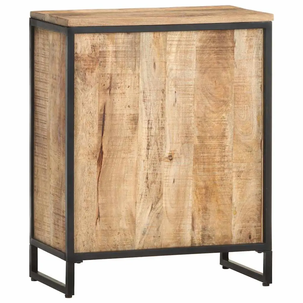 Wine Cabinet 62x33x78.5 cm Rough Mango Wood Storage Display Holder