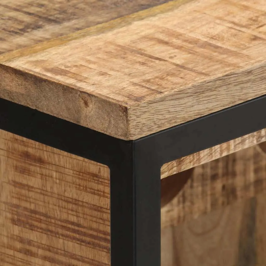 Wine Cabinet 62x33x78.5 cm Rough Mango Wood Storage Display Holder