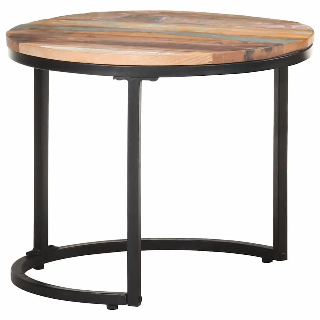 Reclaimed Wood Side Tables 3 Piece Set Industrial Home Decor