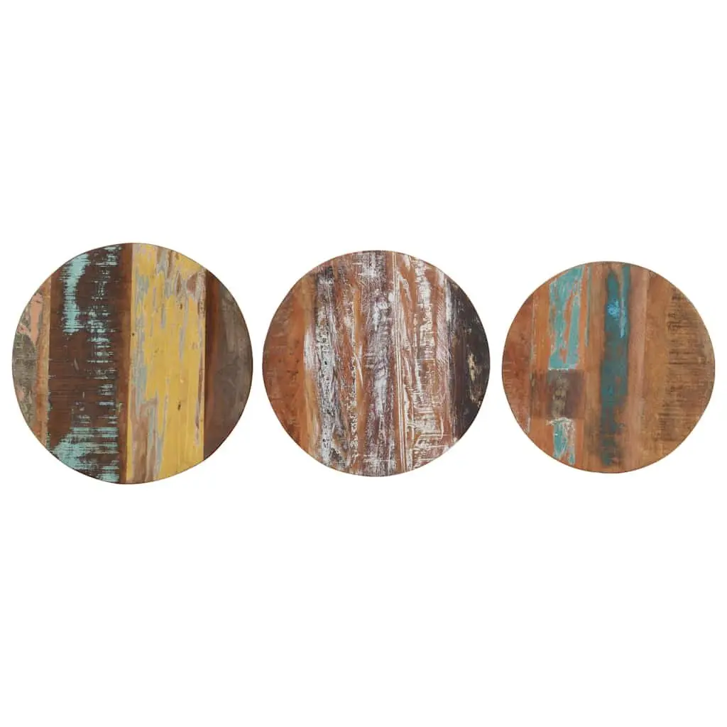 Reclaimed Wood Side Tables 3 Piece Set Industrial Home Decor