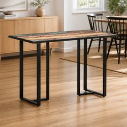 Solid Reclaimed Wood Dining Table - 120 cm Width