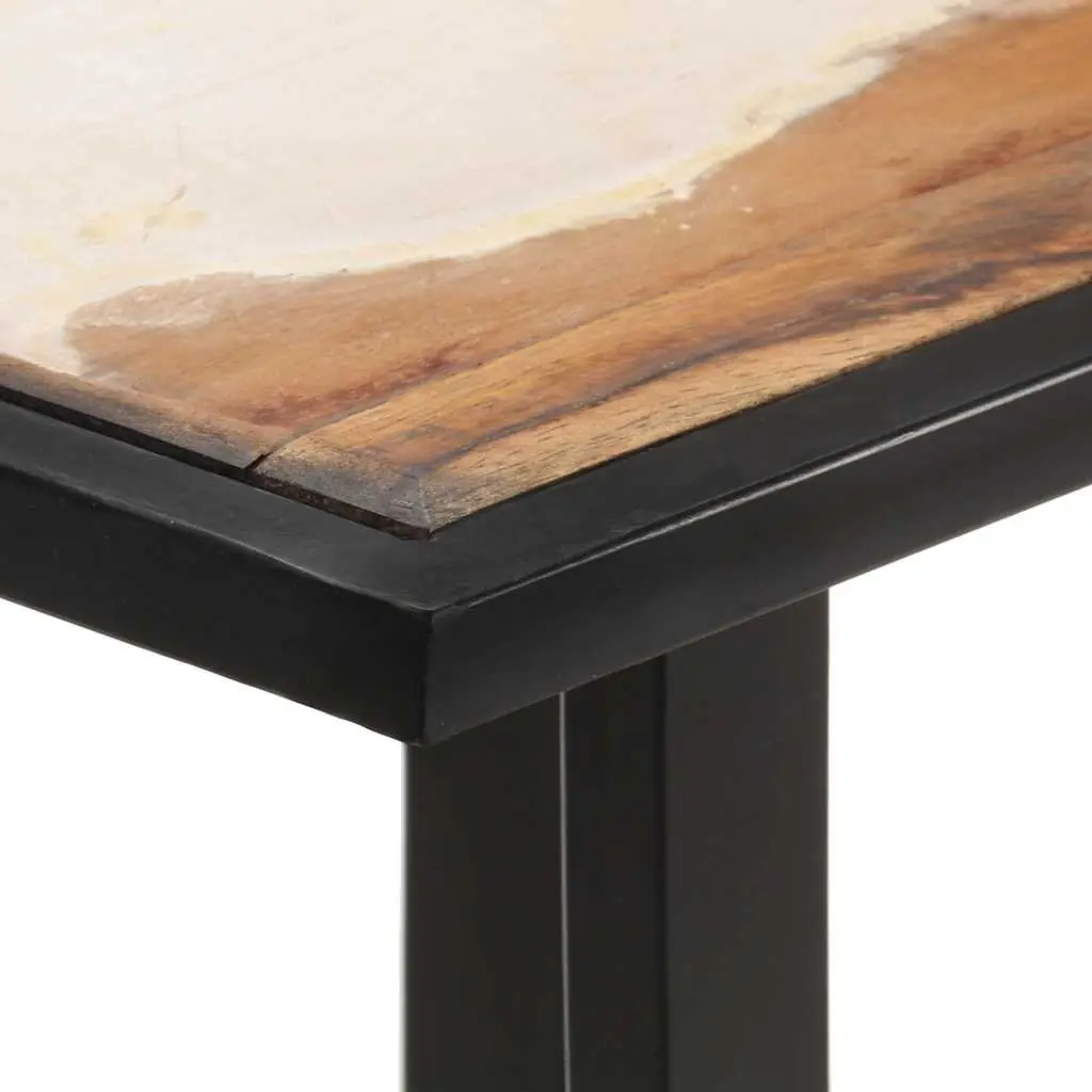 Dining Table 120 cm Solid Reclaimed Wood Industrial Style Kitchen Furniture