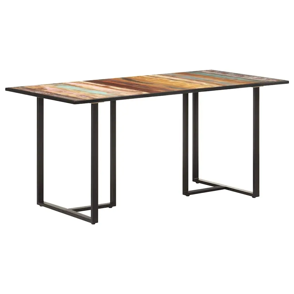 Dining Table Kitchen 160 cm Solid Reclaimed Wood Brown