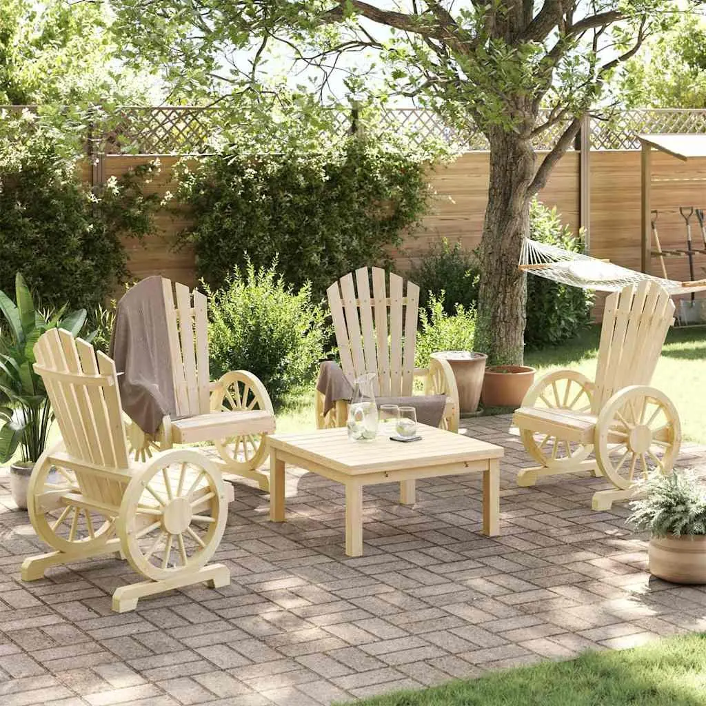 Adirondack Chair Set for Outdoor Use 4 Piece Brown