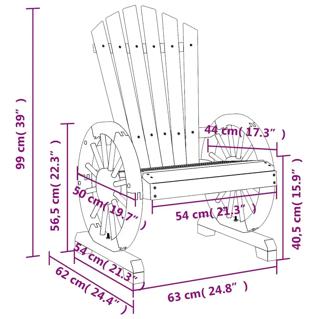 Adirondack Chair Set for Outdoor Use 4 Piece Brown