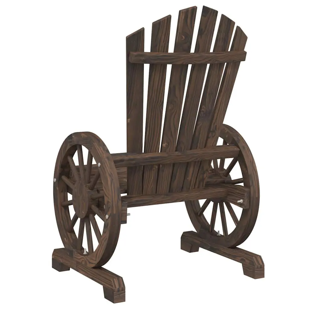 Adirondack Chairs Set for Outdoor Garden 4 Piece Solid Wood Fir Brown