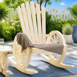 Rocking Adirondack Chair Set - Solid Fir Wood, 2 pcs