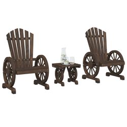 3 Piece Brown Adirondack Lounge Set Specifications