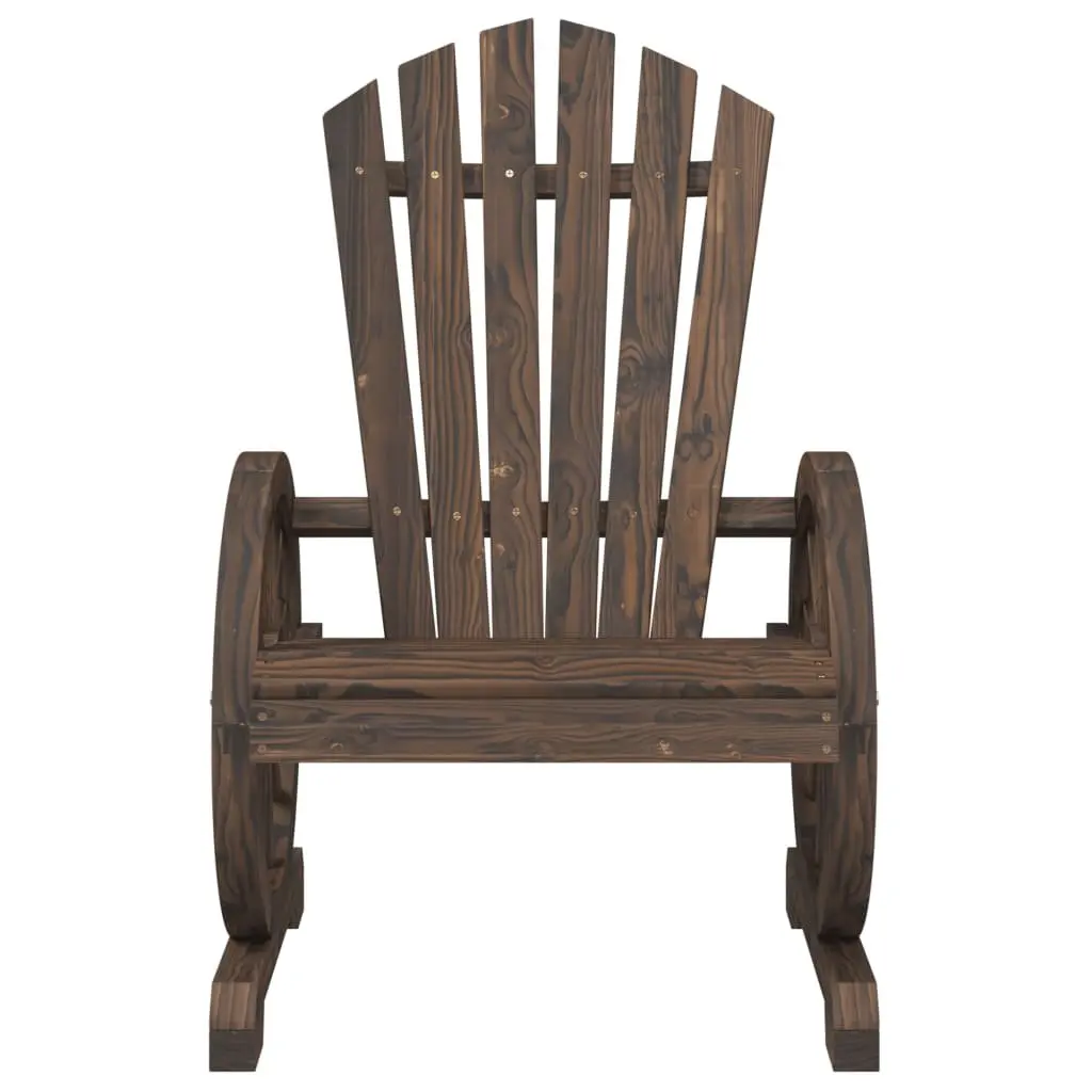Adirondack Chair Lounge Set for Garden with Coffee Table Solid Fir Wood Brown 3 Piece
