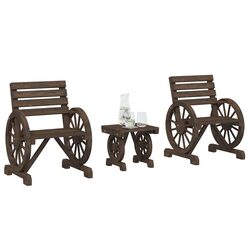 3 Piece Garden Lounge Set: 2 Chairs & Coffee Table