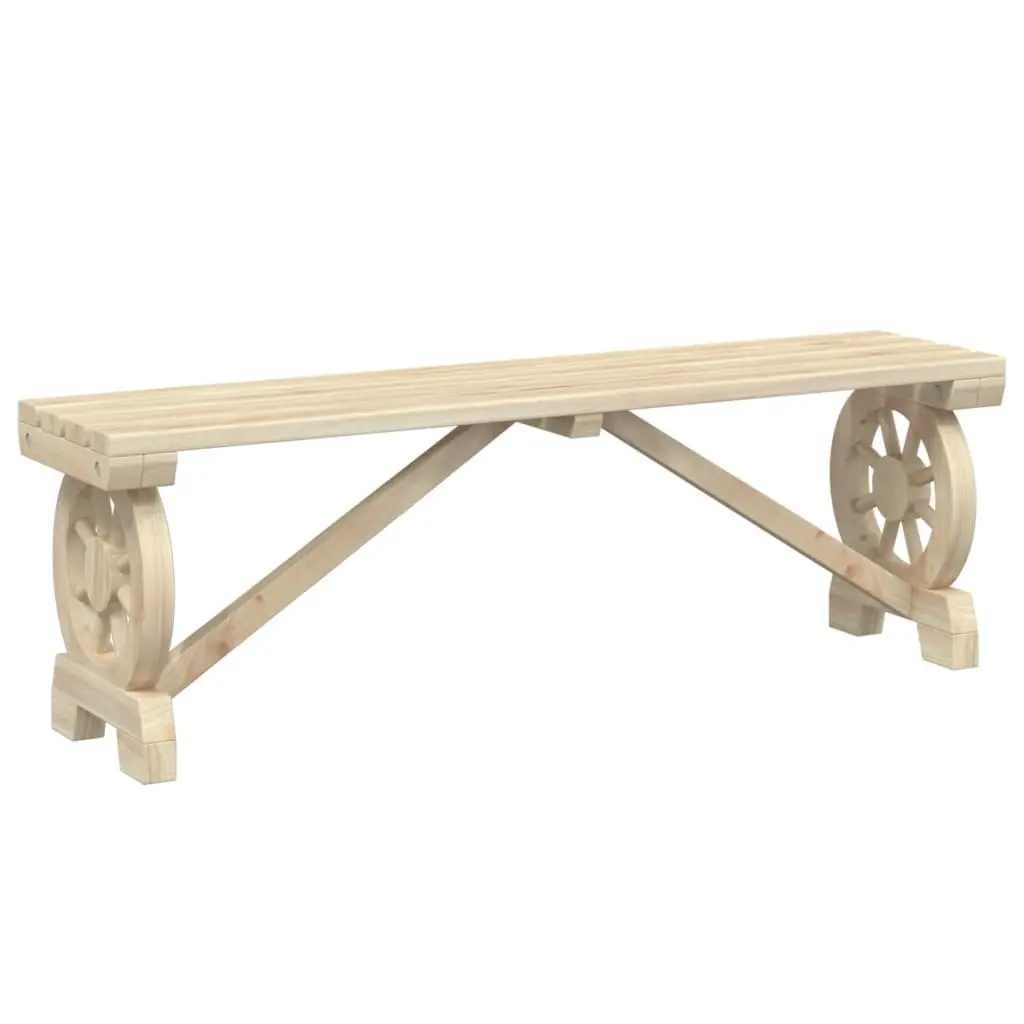 Garden Bench Outdoor Patio Seating Solid Wood Fir Brown 2 Piece