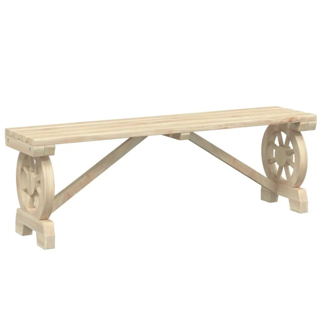 Garden Bench Outdoor Patio Seating Solid Wood Fir Brown 2 Piece