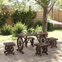 5-Piece Outdoor Dining Set Specifications: Solid Fir Wood