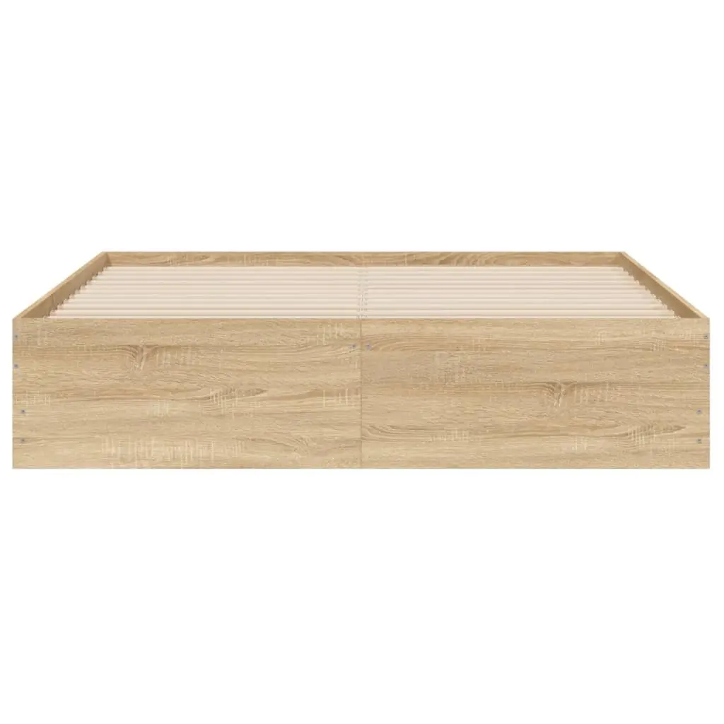 Bed Frame with Storage Drawers Bedroom Engineered Wood Brown 150x200cm