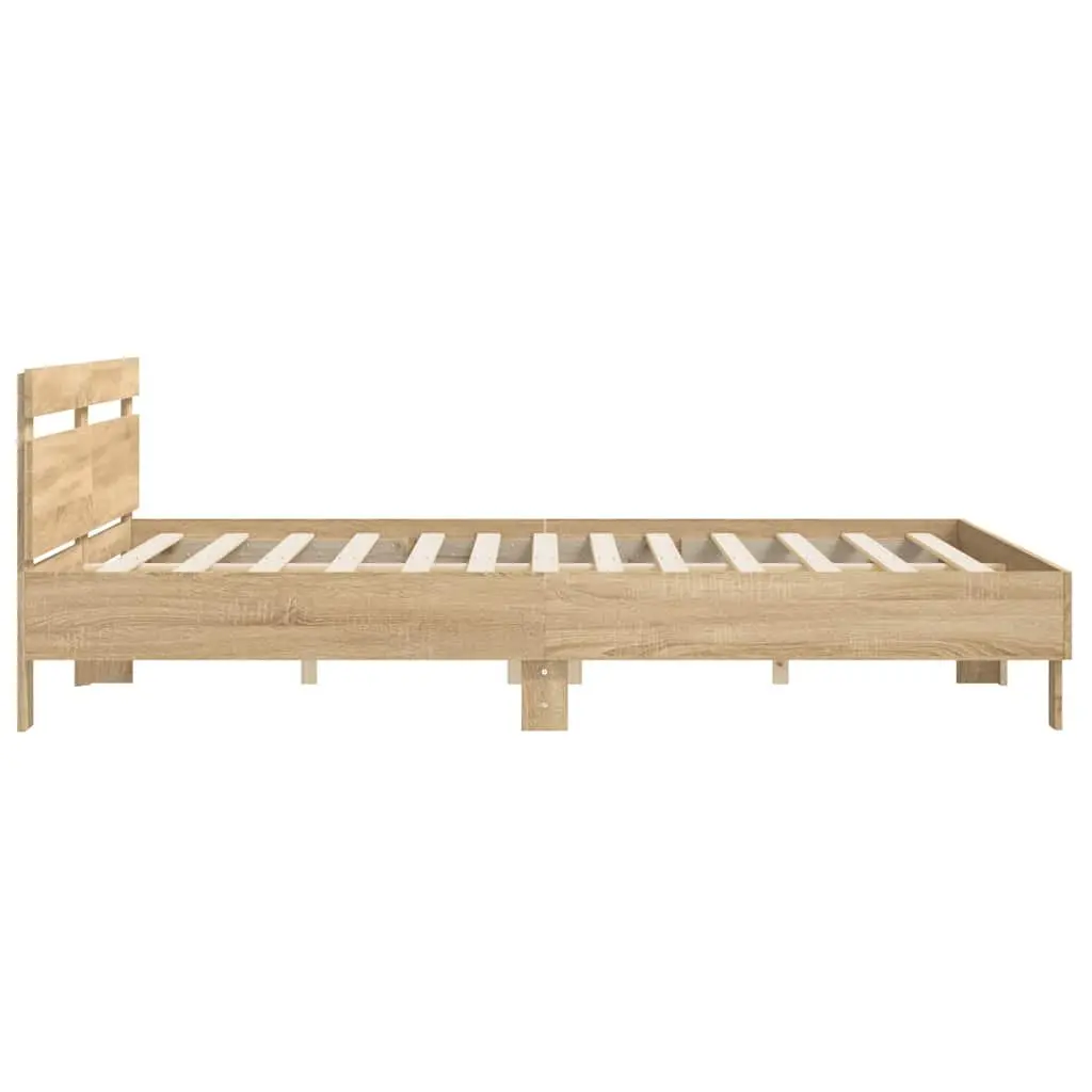 King Bed Frame for Bedroom Sonoma Oak Brown Engineered Wood 183 x 203 cm