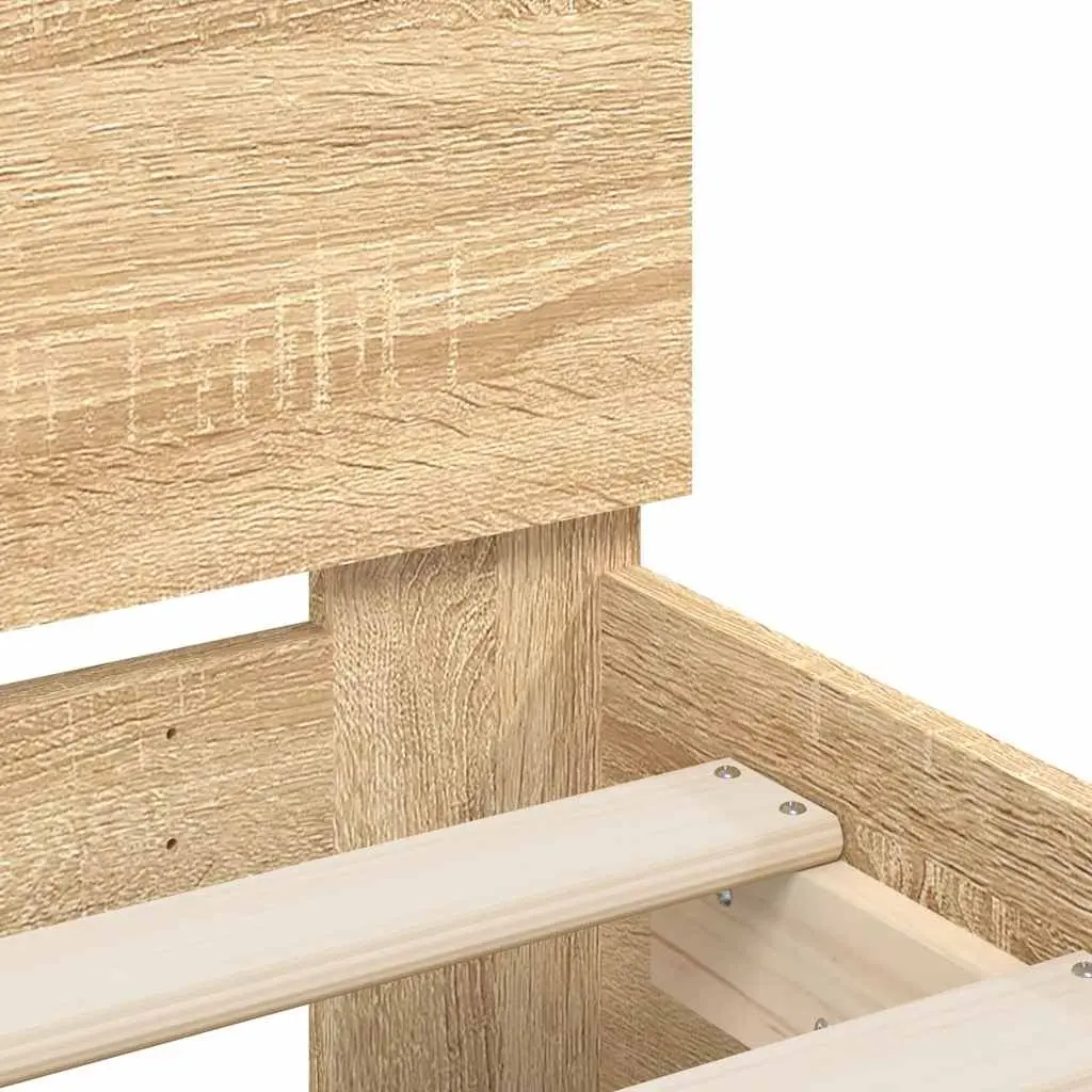 King Bed Frame for Bedroom Sonoma Oak Brown Engineered Wood 183 x 203 cm
