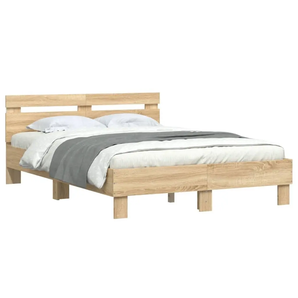 Bed Frame with RGB LED Lights 135x190cm