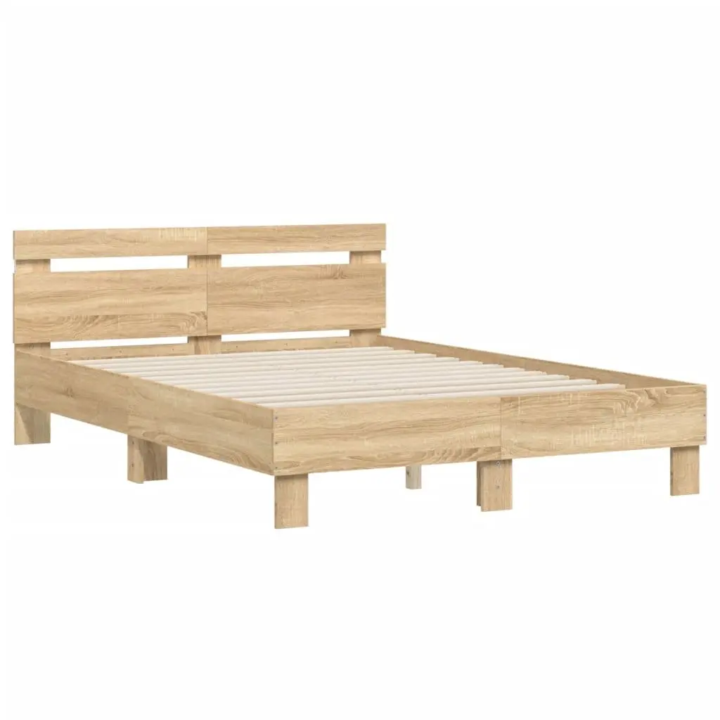 Bed Frame with RGB LED Lights 135x190cm