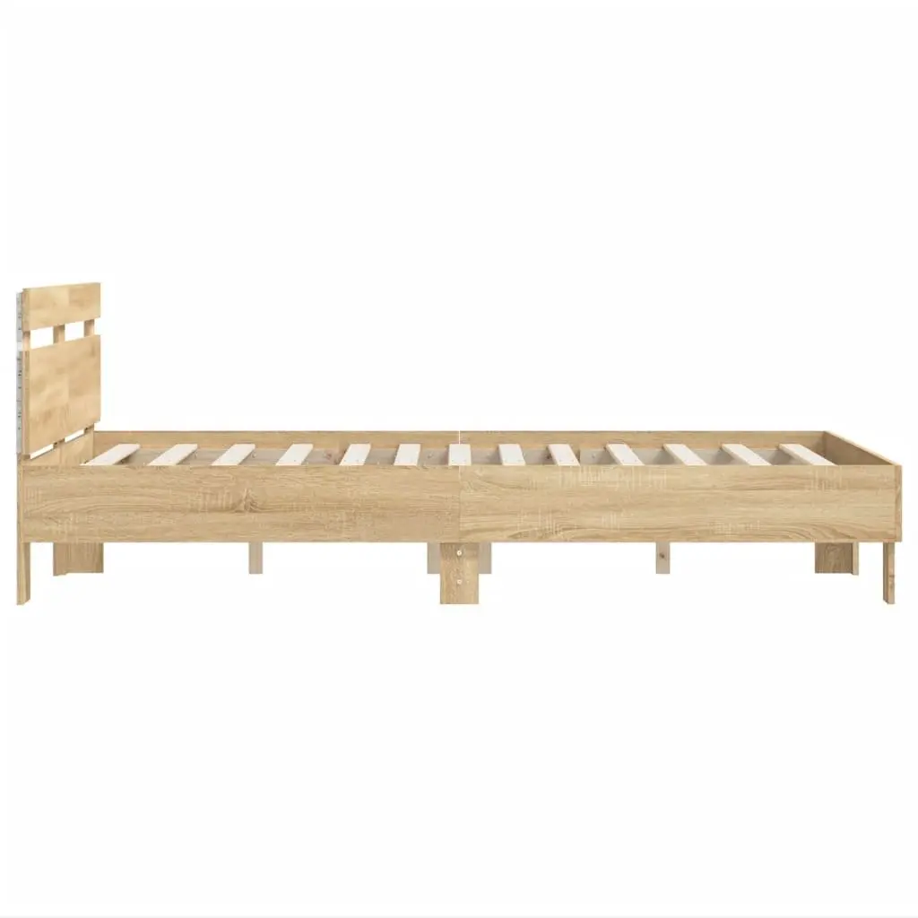 Bed Frame with RGB LED Lights 135x190cm