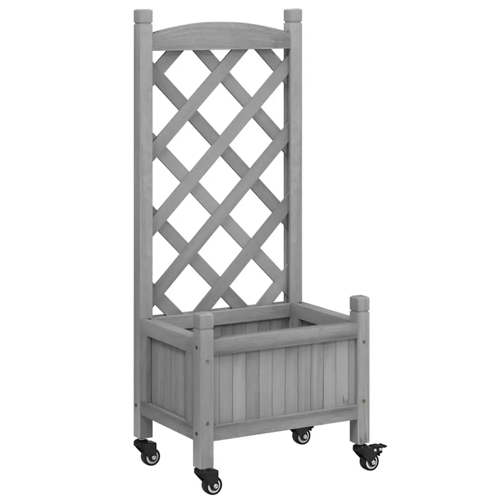 Grey Wooden Garden Planter