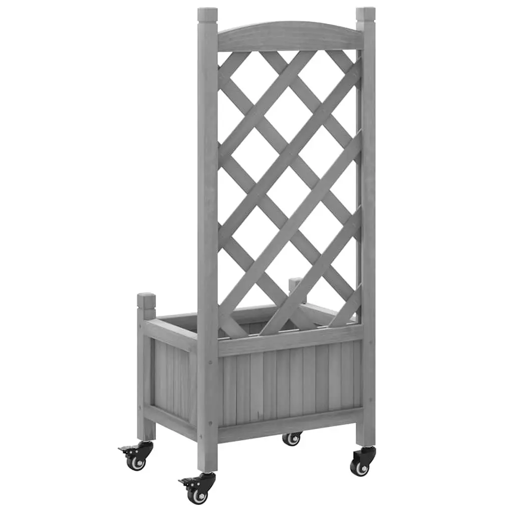 Grey Wooden Garden Planter