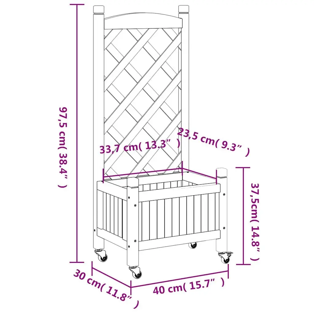 Grey Wooden Garden Planter