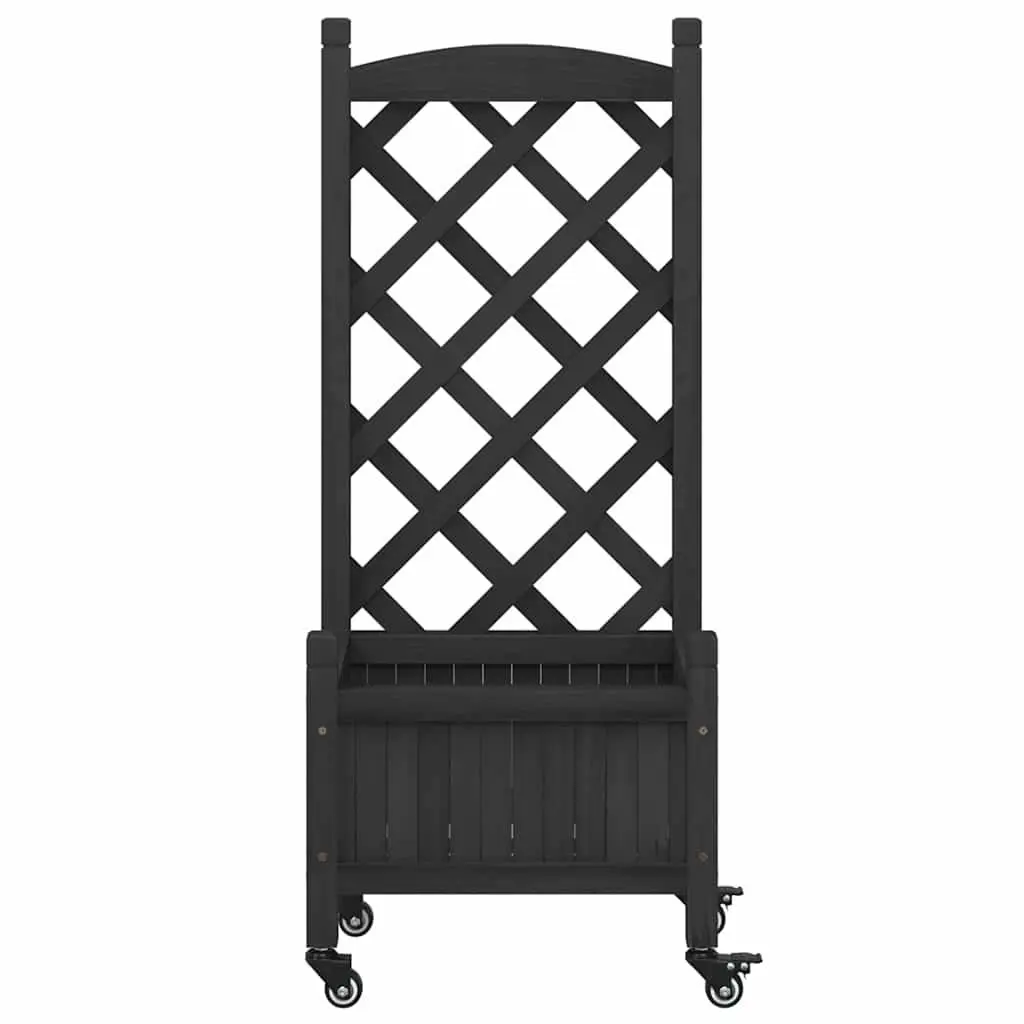 Wooden Planter with Trellis for Garden Outdoor Climbing Plants Black Size