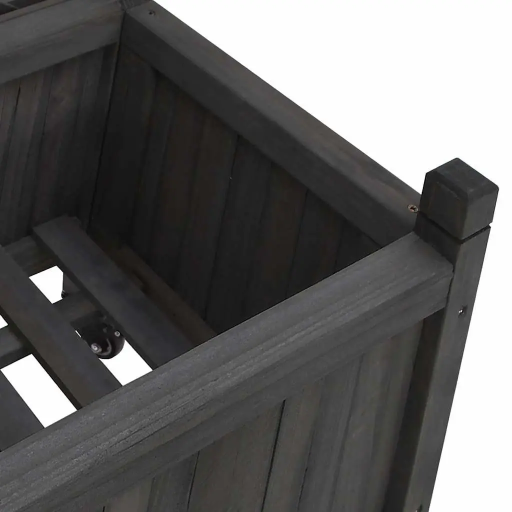 Wooden Planter with Trellis for Garden Outdoor Climbing Plants Black Size