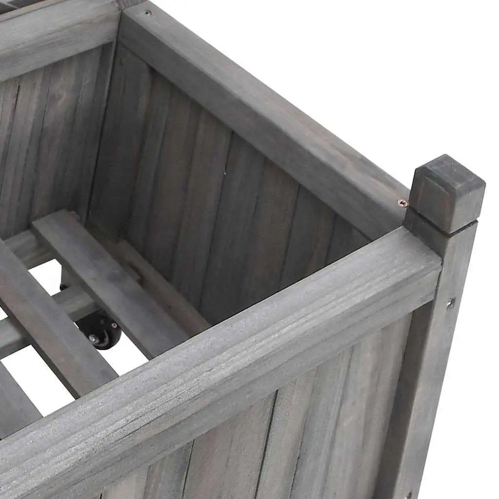 Wooden Garden Planter with Trellis for Climbing Plants Grey Fir Size