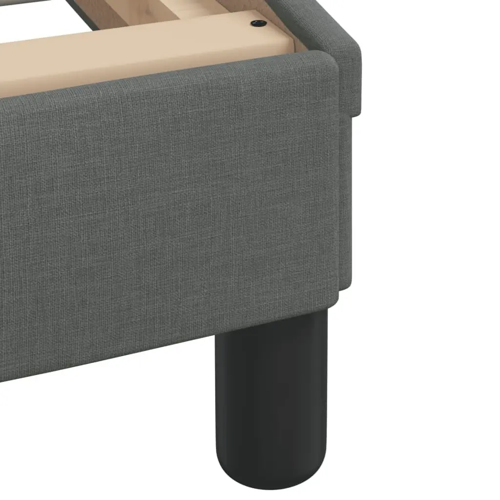 Bed Frame Grey Fabric Headboard 90x190 cm Bedroom Furniture Slatted Base Design