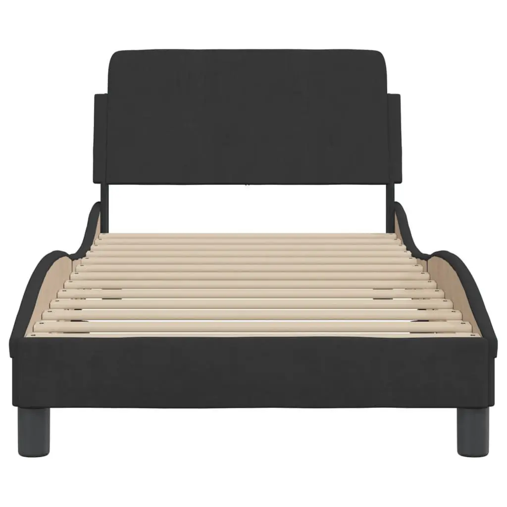 Bed Frame with Headboard 90x190 cm Velvet Grey Bedroom Furniture