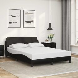 Double Bed Frame Specifications: Black Faux Leather 137x190 cm
