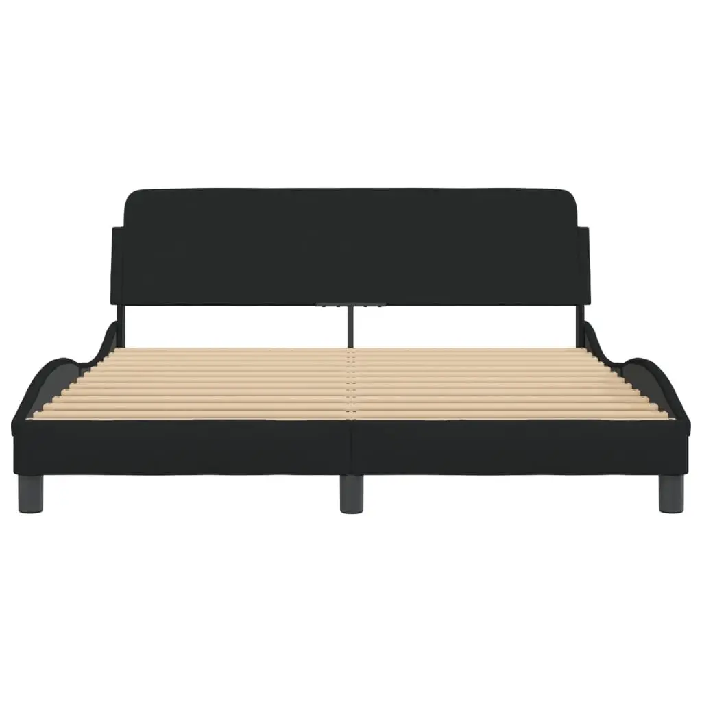 Queen Bed Frame Black Fabric 152x203cm Bedroom