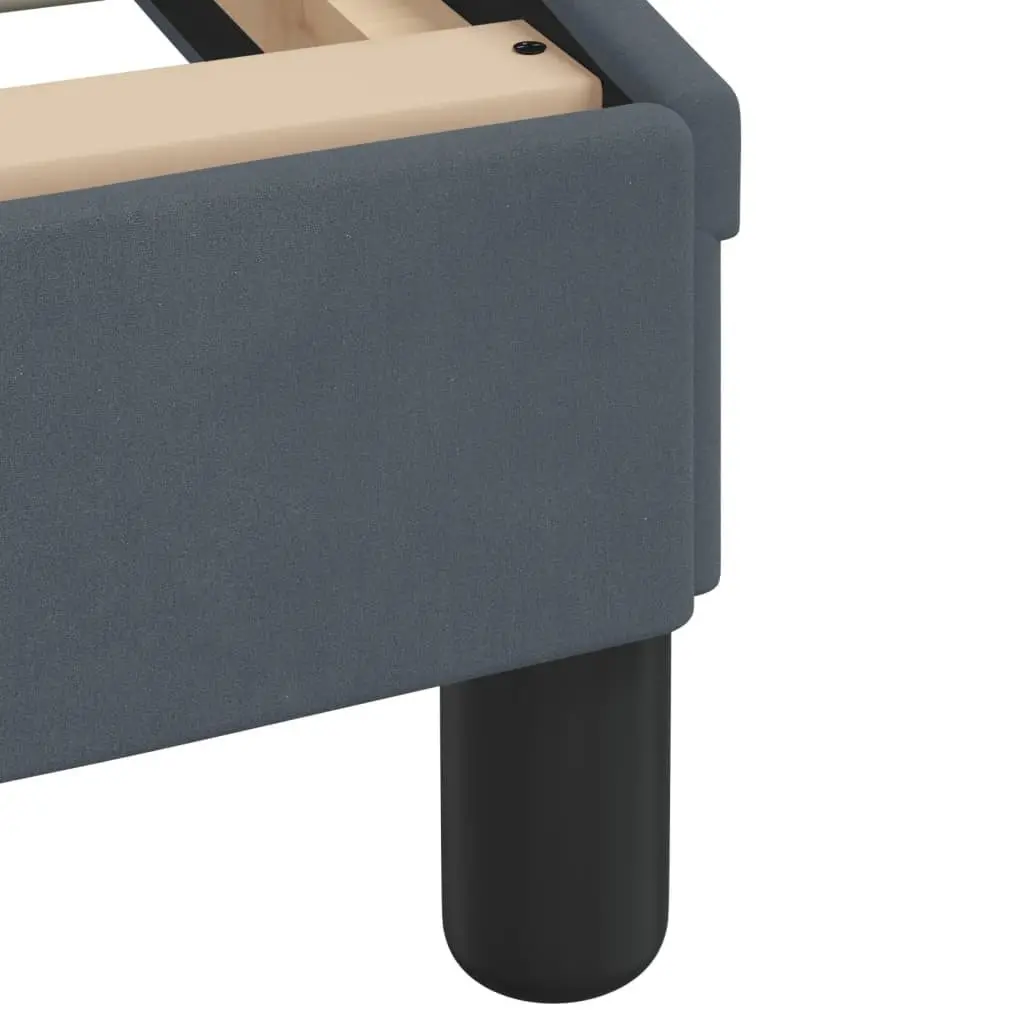 Queen Bed Frame Grey Velvet Upholstered Headboard Plywood Slats Modern Bedroom