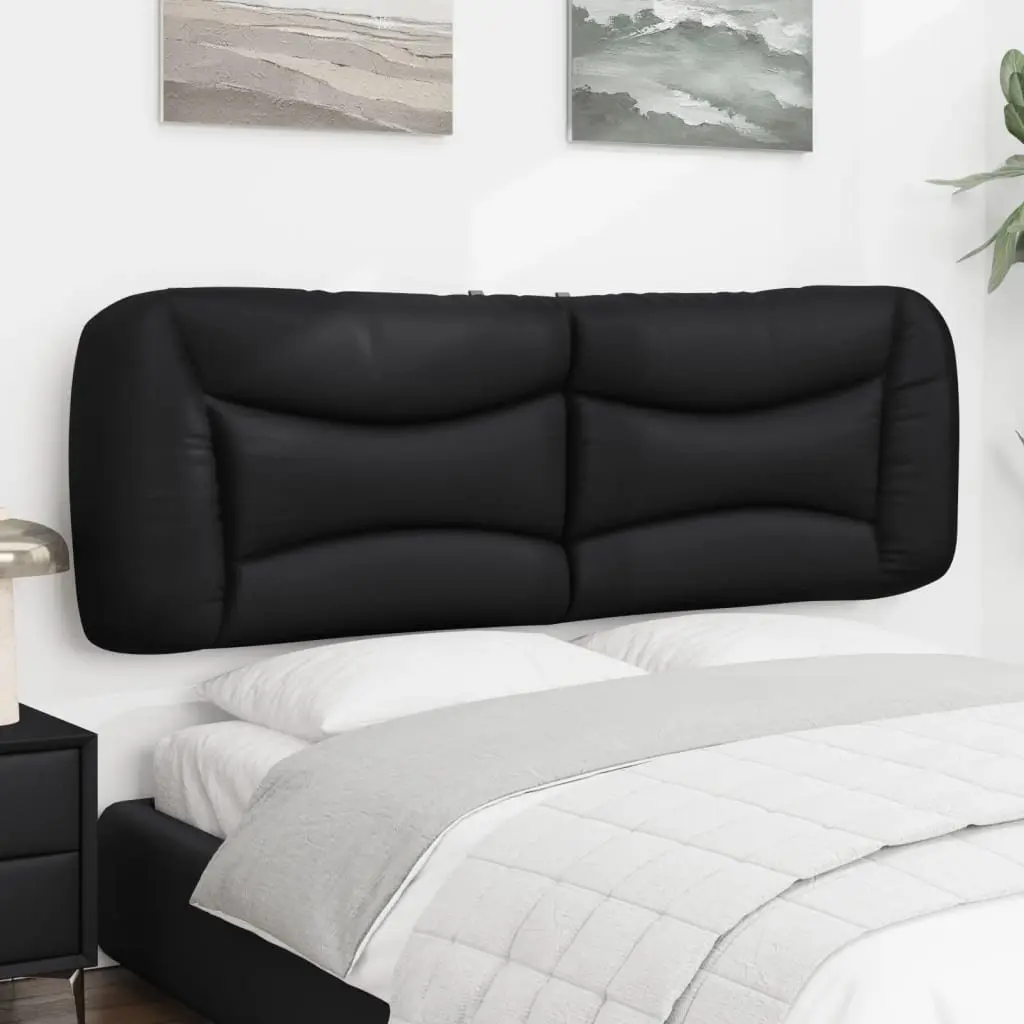 Wall Mounted Black Faux Leather Cushion