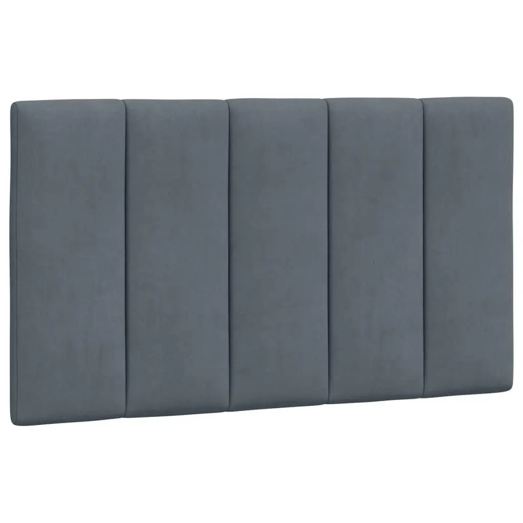 Headboard Cushion for Bedroom 90cm Grey Velvet Upholstered Pillow