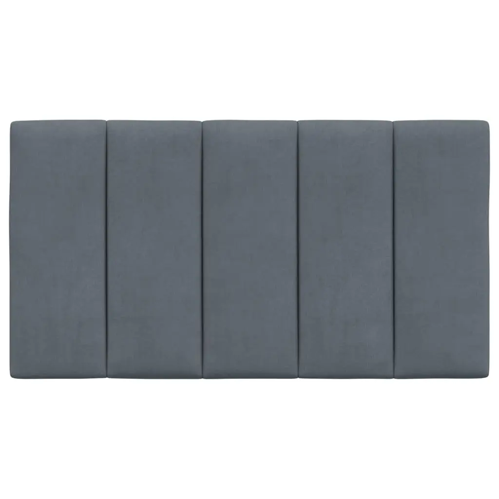 Headboard Cushion for Bedroom 90cm Grey Velvet Upholstered Pillow