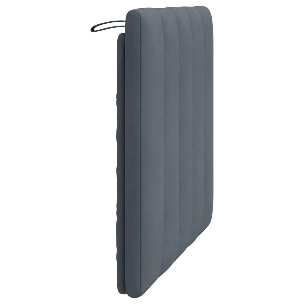 Headboard Cushion for Bedroom 90cm Grey Velvet Upholstered Pillow