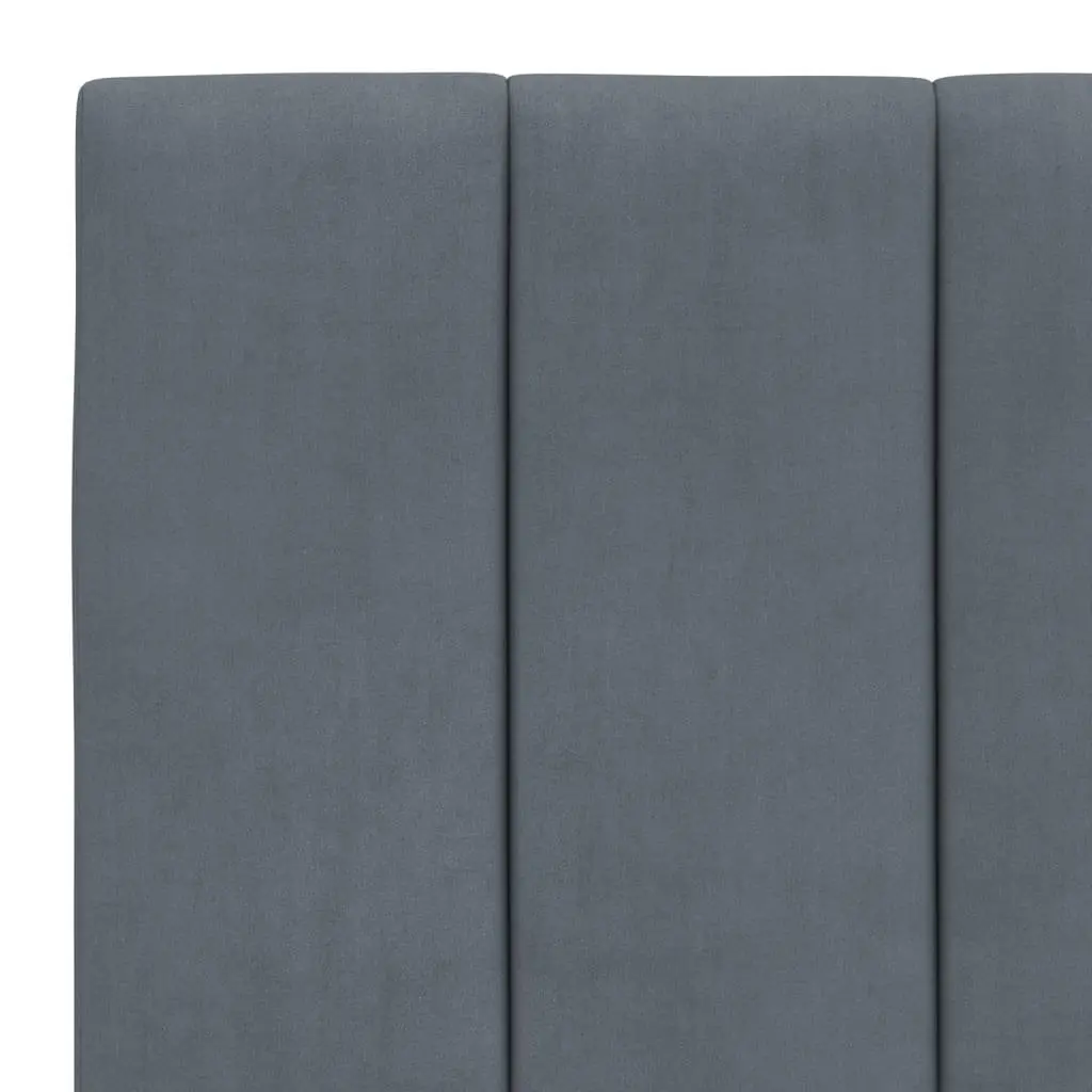Headboard Cushion for Bedroom 90cm Grey Velvet Upholstered Pillow